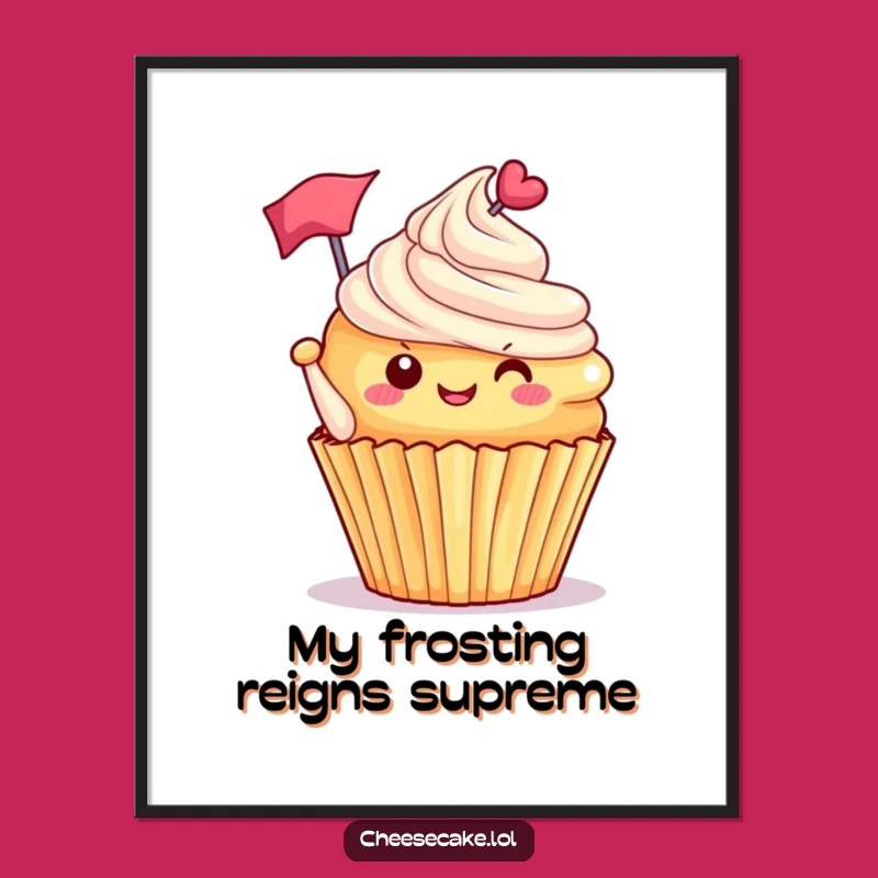 Funny Cupcake Flag Digital Print: Instant Sweet Decor for Dessert Lovers