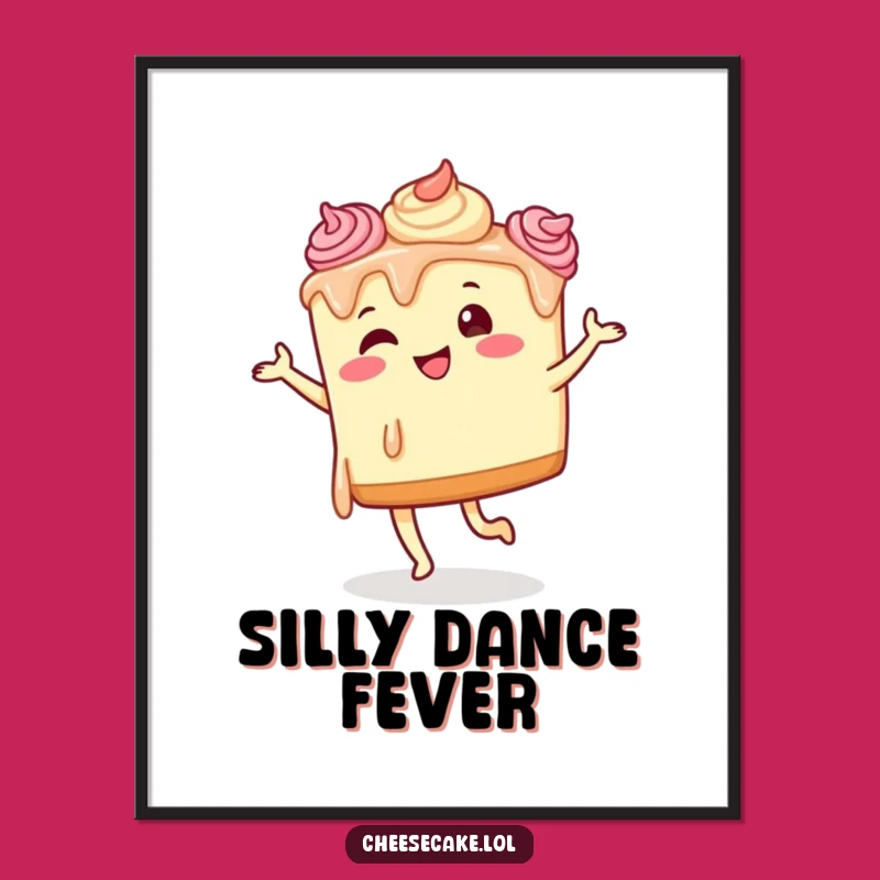 Funny Dancing Cheesecake Digital Art - Instant Quirky Wall Decor