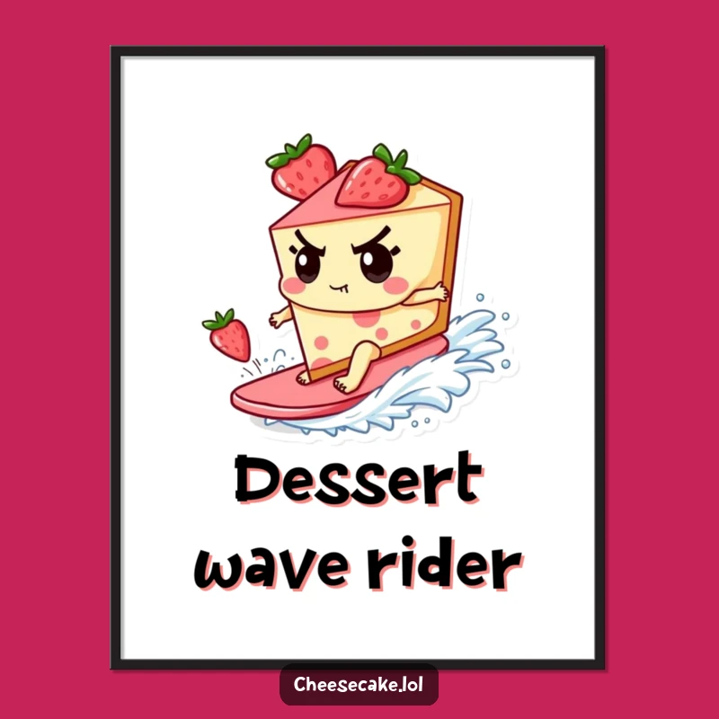 Funny Digital Art - Cheesecake Surfer for Instant Epic Wall Decor