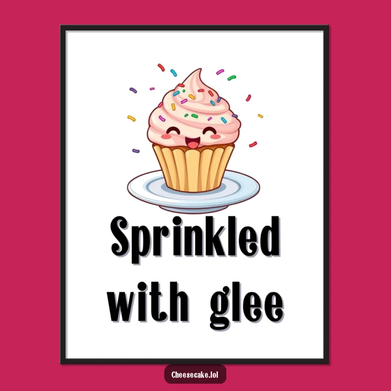 Funny Excited Cupcake Digital Art - Sprinkly Dancer Wall Decor Gift