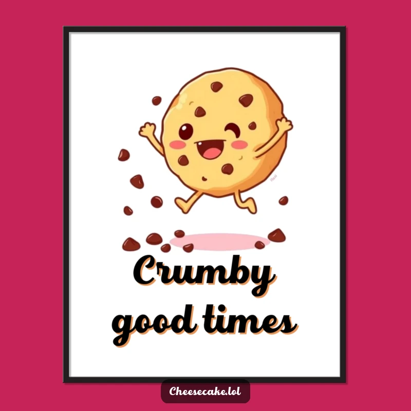 Funny Jumping Cookie Art Print: Instant Sweet Download - The Perfect Funny Gift!