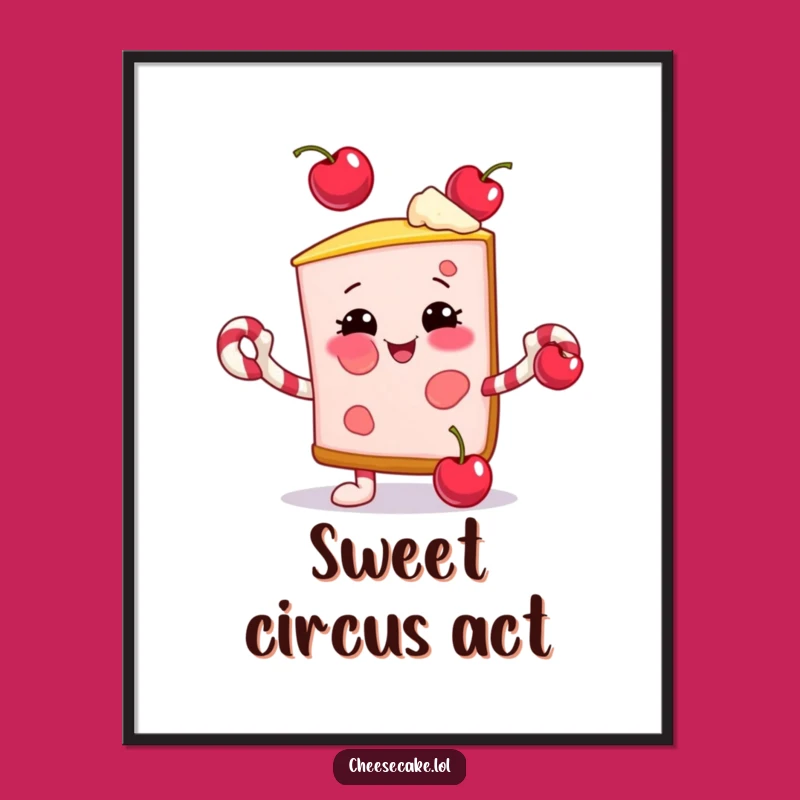 Funny Juggling Cheesecake Digital Art: Festive Decor for a Cheerful Home