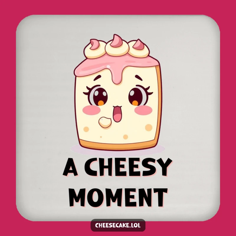Funny Cheesecake Coaster: Protect Surfaces with Surprised Dessert Charm