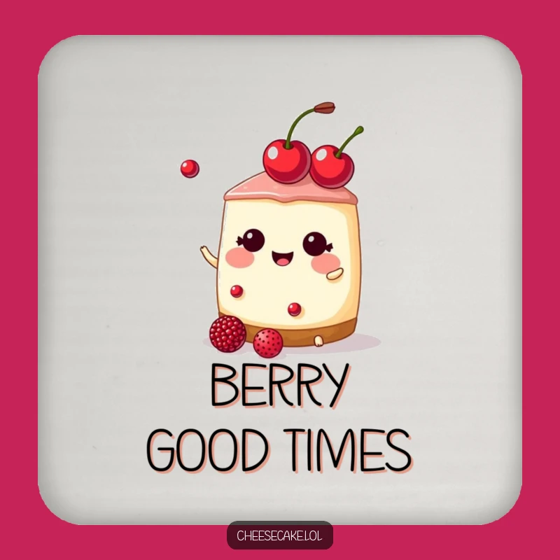 Funny Cherry Tiara Cheesecake Drink Coaster: Protect Surfaces with Royal Style