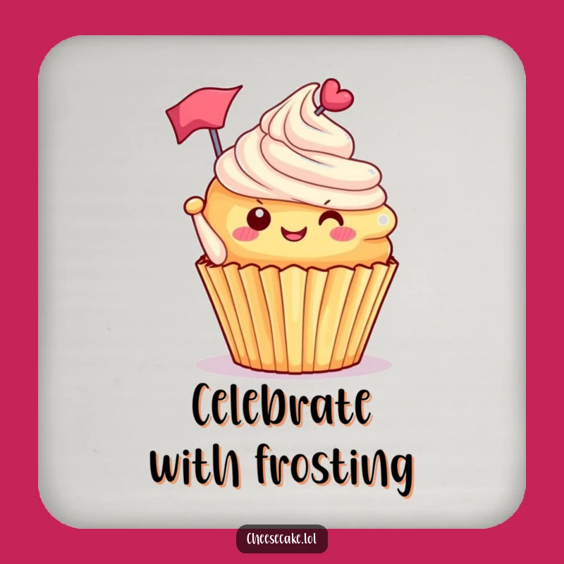 Funny Cupcake Flag Coasters: Protect Surfaces with Sweet Humor
