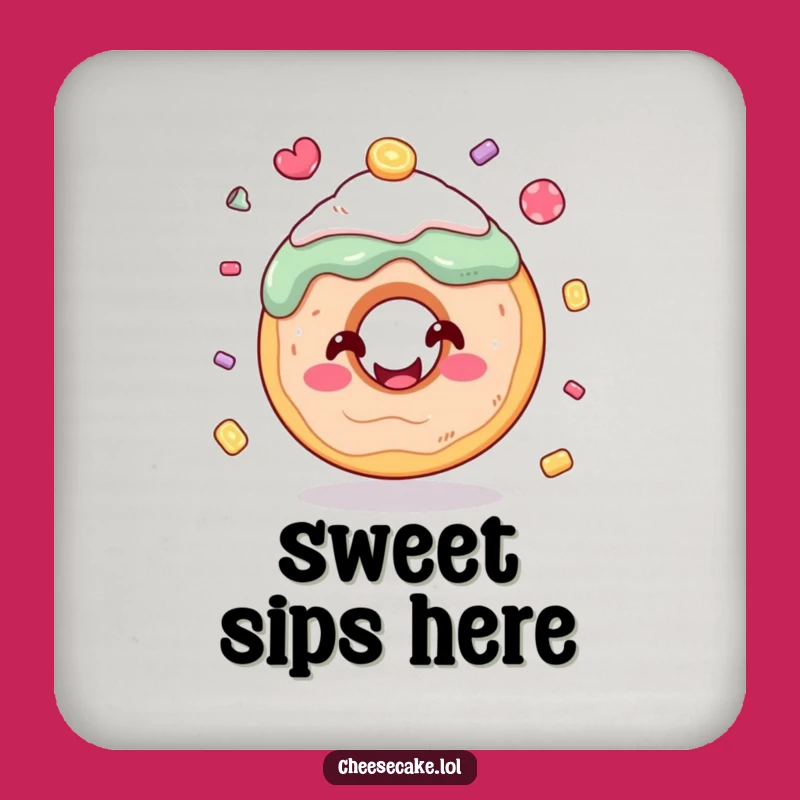 Funny Donut Juggling Candy Coaster - Protect Surfaces with Sweet, Hilarious Style