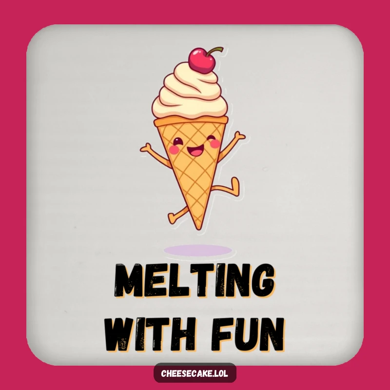 Funny Ice Cream Cartwheel Coaster: Protect Surfaces with Sweetness, Charming Funny Gift