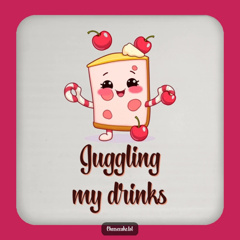 Funny Juggling Cheesecake Coaster Set: Protect Surfaces with Festive Charm