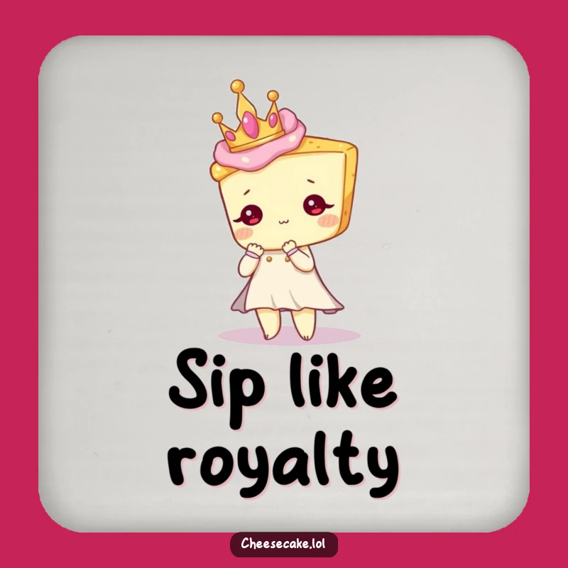 Funny Royal Cheesecake Coaster Set: Protect Surfaces with Sweet Dignity