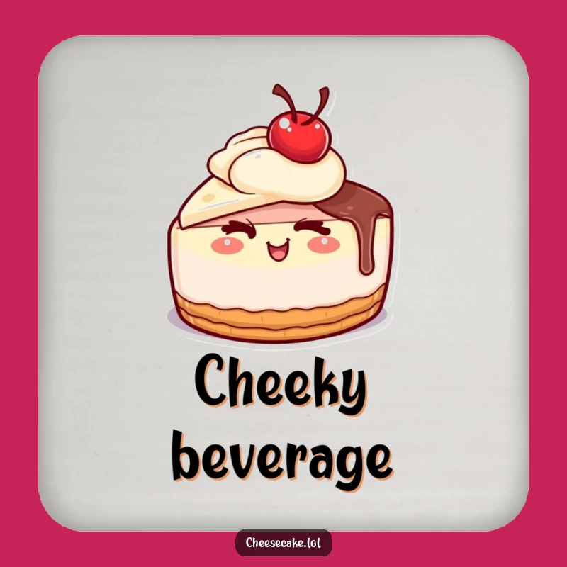 Funny Winking Cheesecake Drink Coaster: Protect Surfaces with Cheeky Style