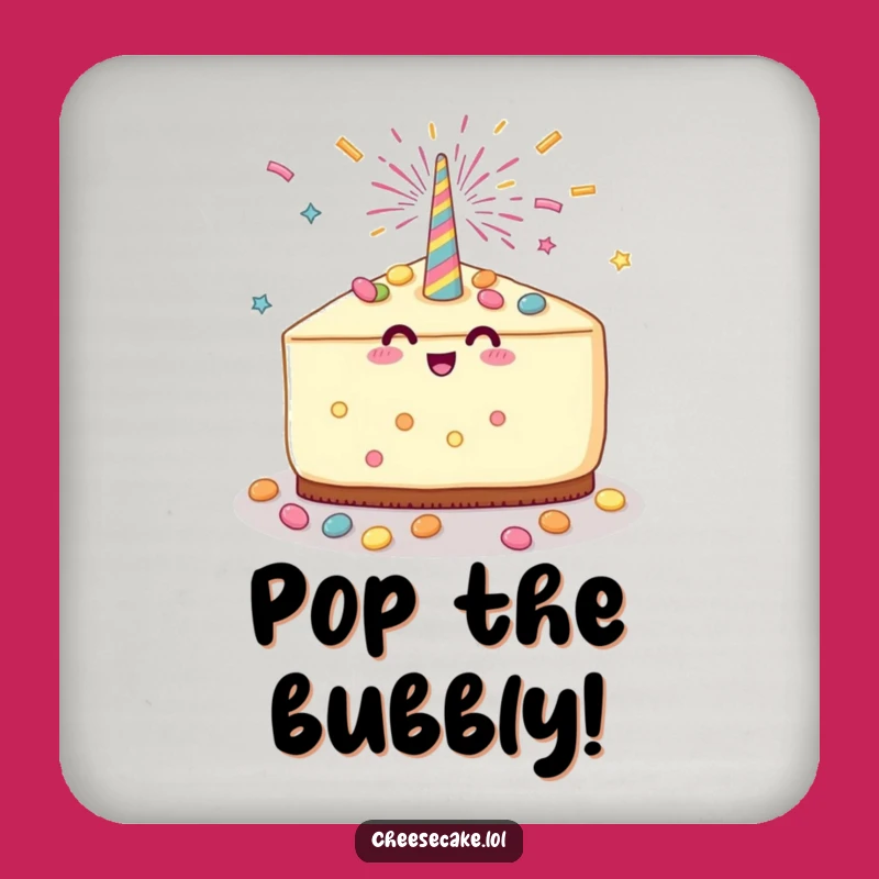 Funny Cheesecake Party Drink Coaster: Protect Surfaces With Festive Flair, A Charming Funny Gift
