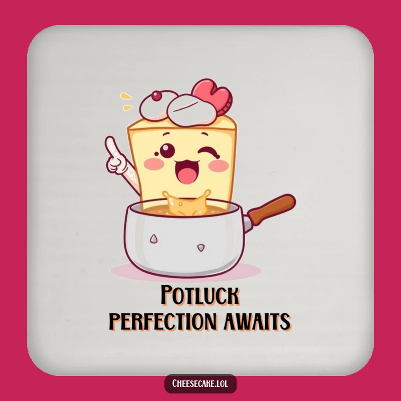 Funny Cheesecake Pot Pointer Coaster, Protect Surfaces with Culinary Style