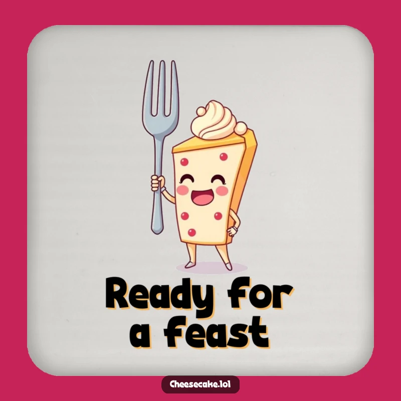 Funny Cheesecake Fork Hero Coaster, Protect Surfaces with Epic Dessert Style
