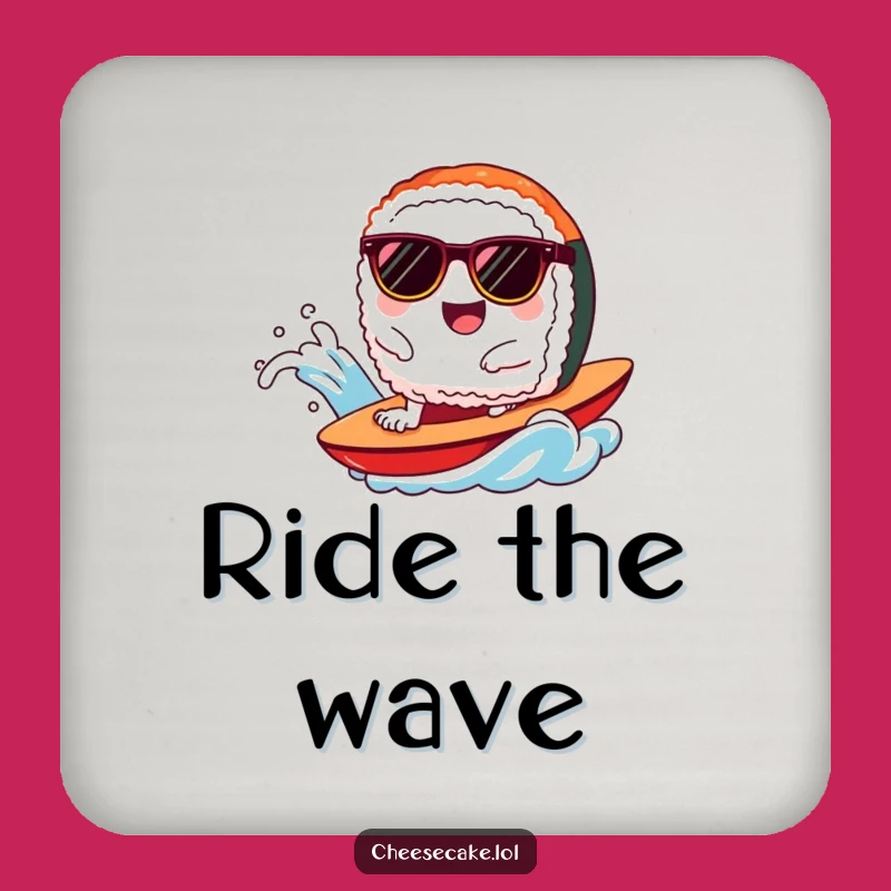 Funny Sushi Wave Rider Coasters - Protect Surfaces with Humor
