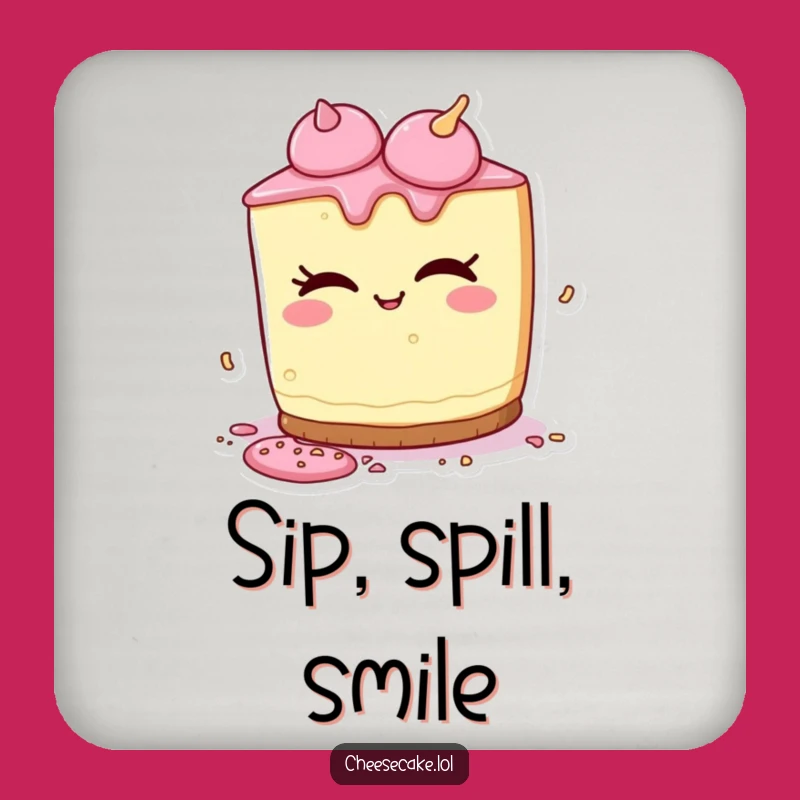 Funny Cheesecake Sprinkles Drink Coaster - Joyful Playful Protection