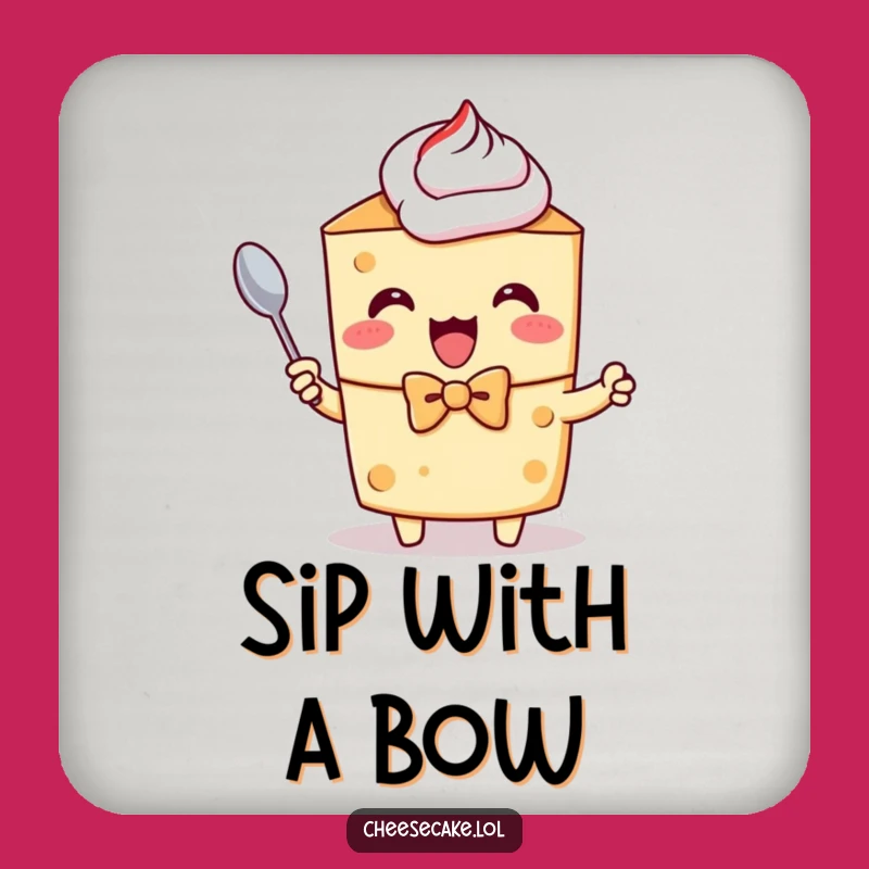 Funny Dapper Cheesecake Coaster Set: Protect Surfaces with Sweet Fun