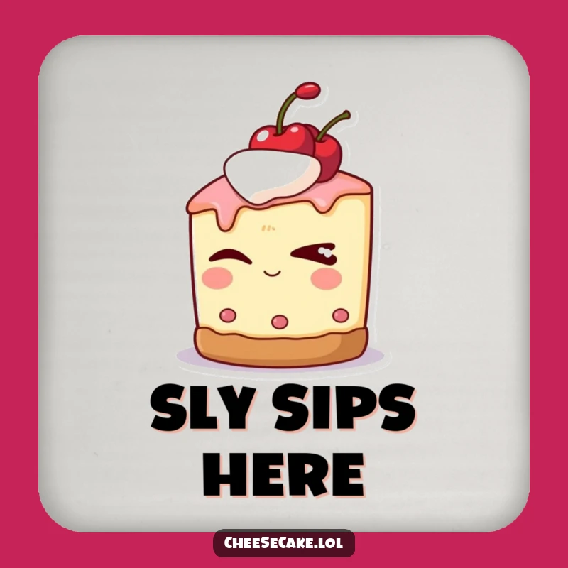Funny Sly Cheesecake Coaster Set: Protect Surfaces with a Wink