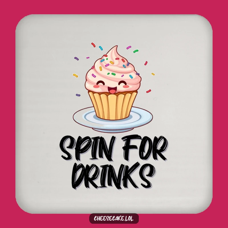 Funny Excited Cupcake Coaster - Sprinkly Dancer Table Protection Gift