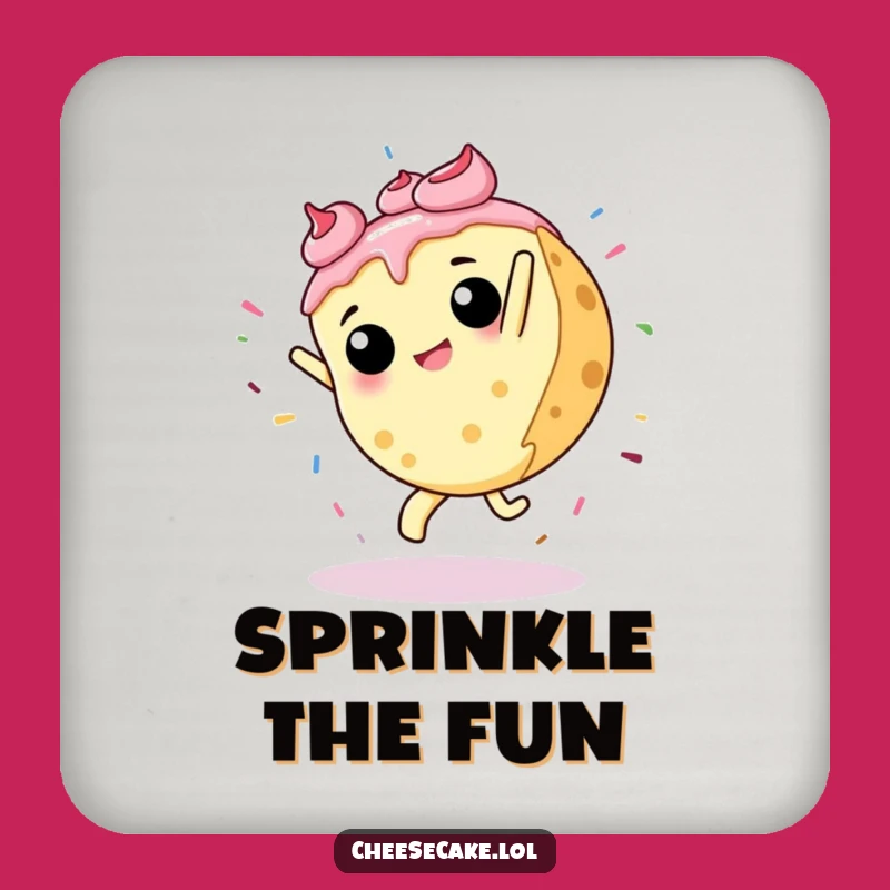 Funny Cheesecake Cartwheel Coaster: Protect Surfaces with Sprinkle Fun