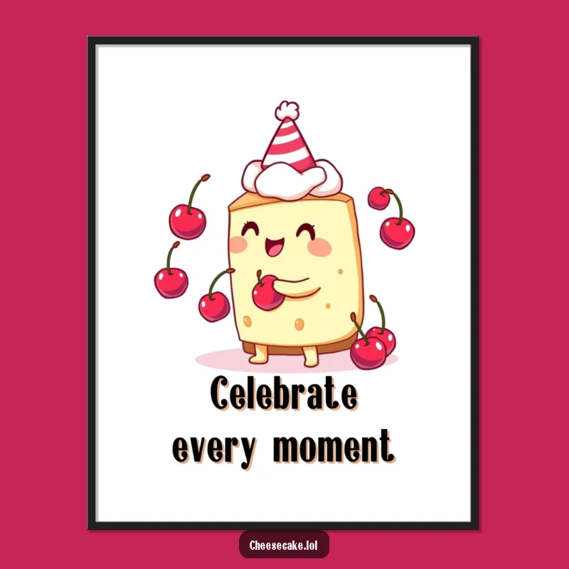 Funny Cheesecake Juggler Poster - Bring Festive Cheer to Your Walls