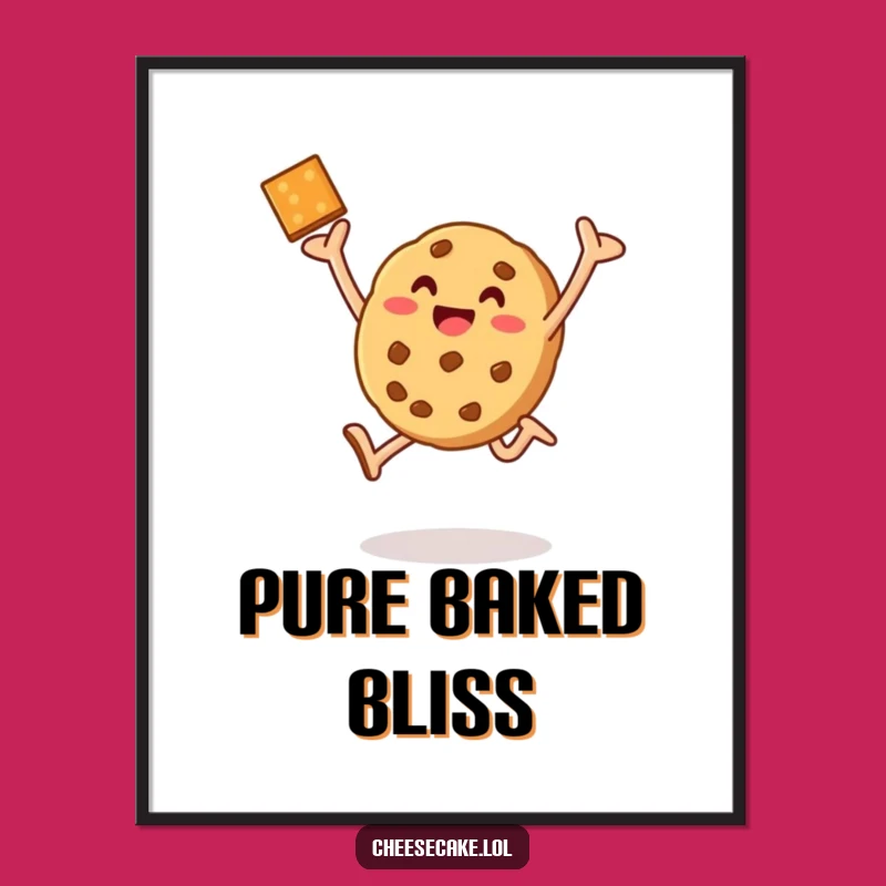Funny Baked Cookie Leap Poster - Joyful Wall Art for the Ultimate Baker