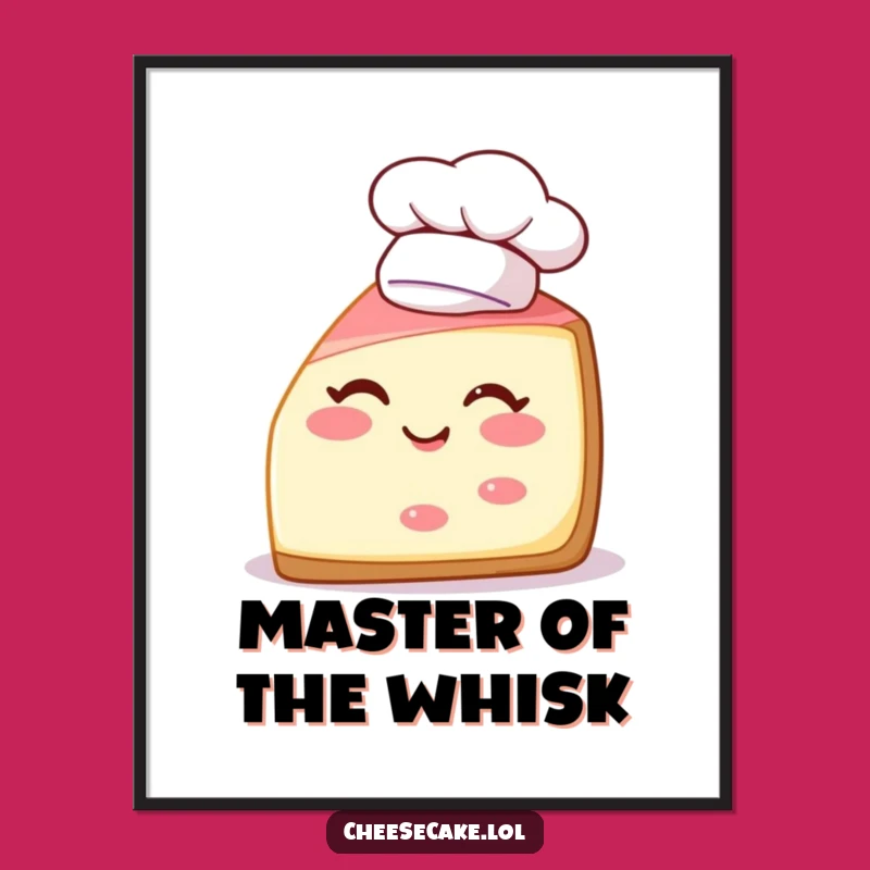 Funny Cheesecake Chef Poster: Delightful Wall Art for a Cheerful Kitchen