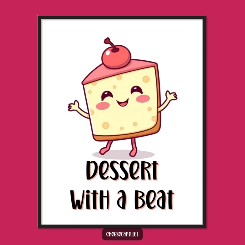 Funny Cheesecake Jig Poster - Decorate with Delicious Dance Moves!