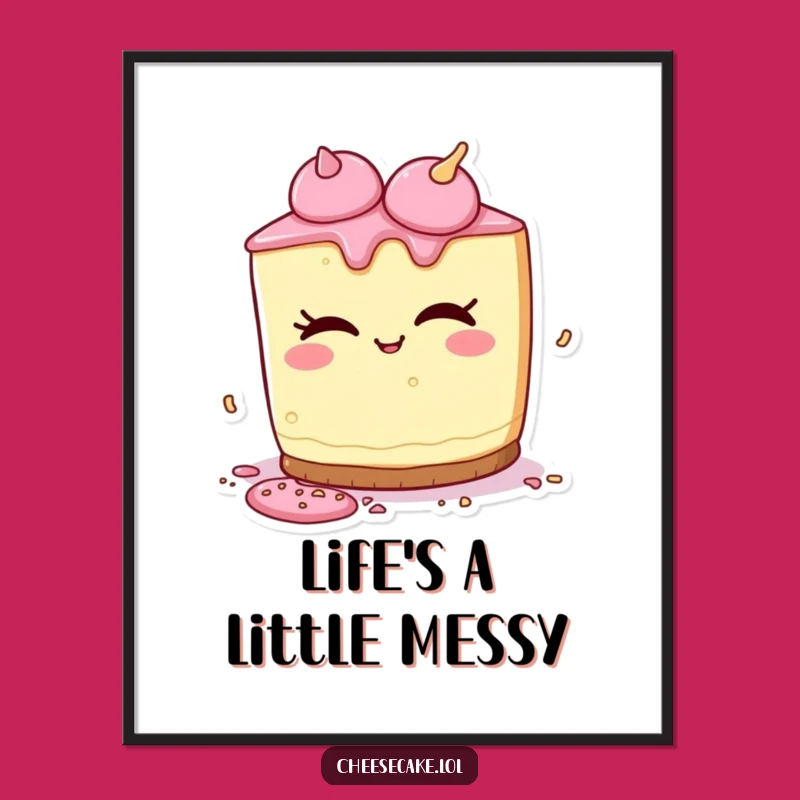 Funny Cheesecake Sprinkles Poster - Playful Dessert Wall Art