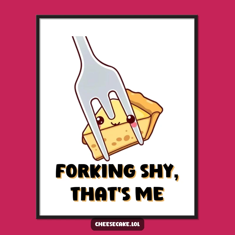 Funny Shy Pie Poster: Add Gentle Whimsy to Your Walls with Cute Art