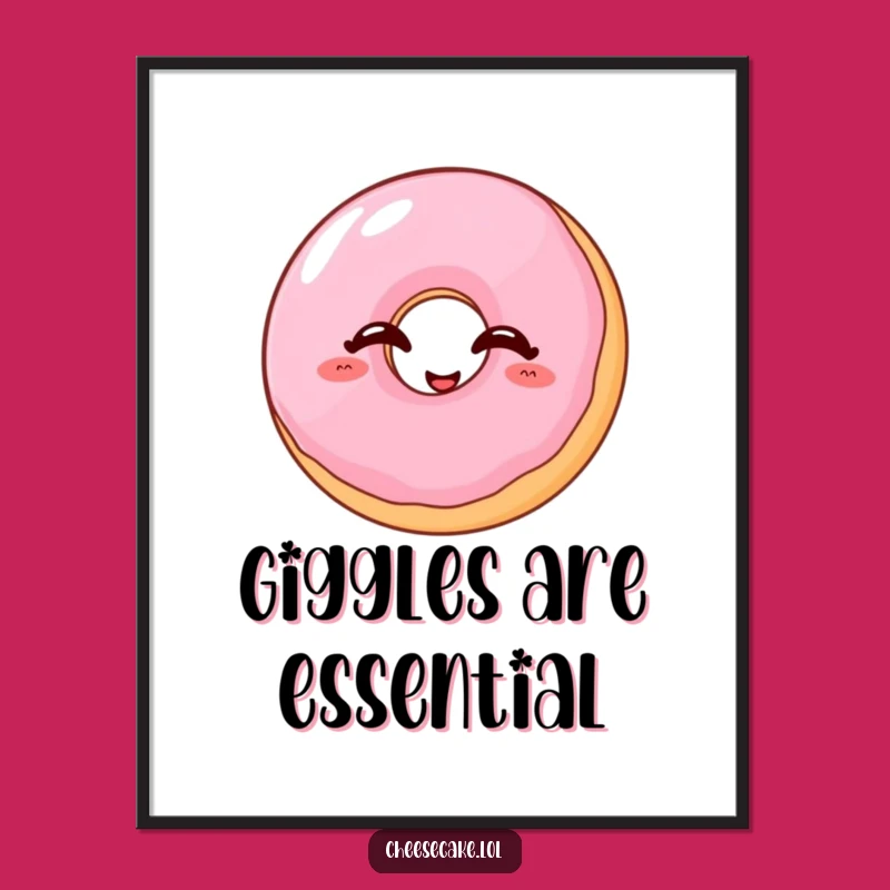 Funny Giggling Donut Poster - Hilarious Sweet Treat Decor