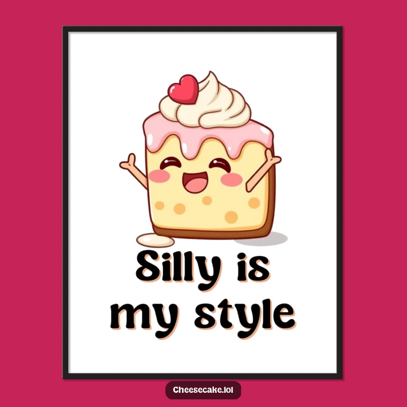 Funny Silly Pose Cheesecake Poster: Bring Hilarious Energy to Your Walls