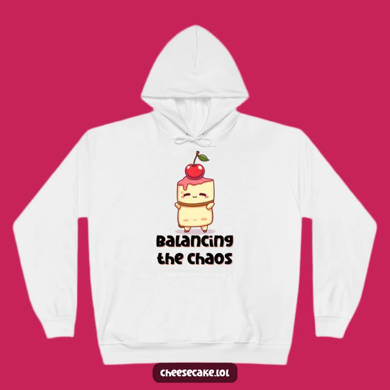 Funny Cheesecake Cherry Hoodie - Cozy Dessert Concentration Sweatshirt