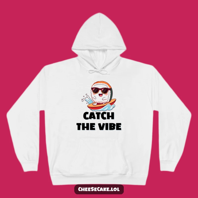 Funny Sushi Wave Rider Hoodie - Cozy Surfing Foodie Apparel