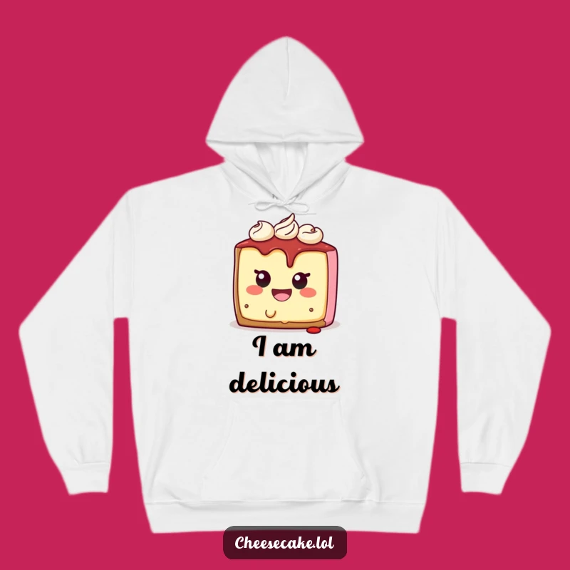 Cozy Funny Cheesecake Hoodie: Embrace Self-Love and Humor, Perfect Gift