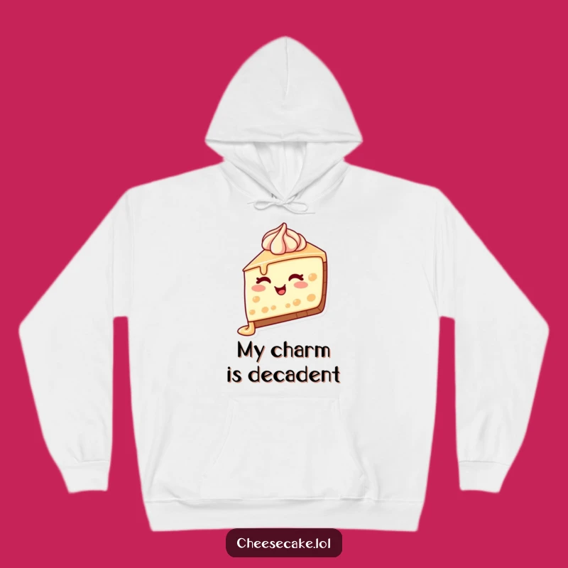 Cozy Funny Cheesecake Wink Hoodie: Dripping Frosting Comfort, An Ultimate Funny Gift