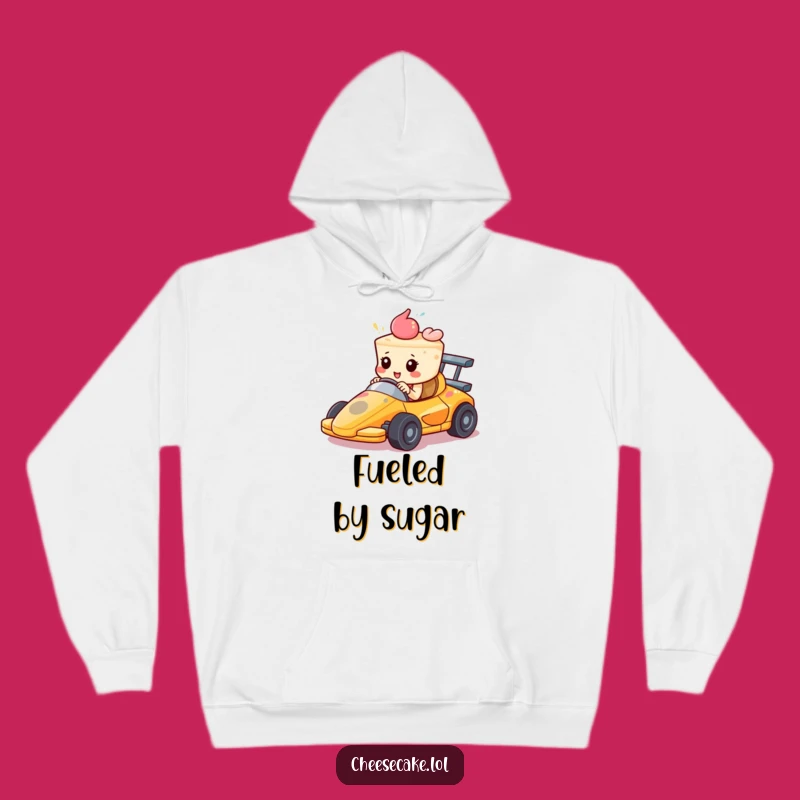 Cozy Up with Speed: Funny Hoodie Featuring Cheesecake Racer