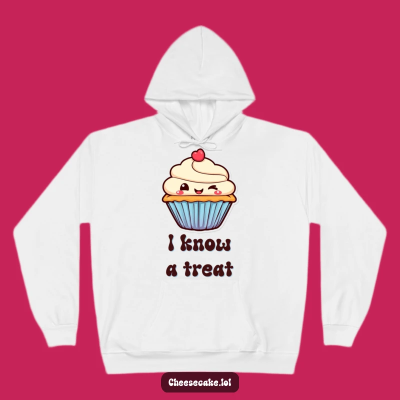 Funny Cozy Hoodie - Mischievous Cupcake Character for Sweet Comfort