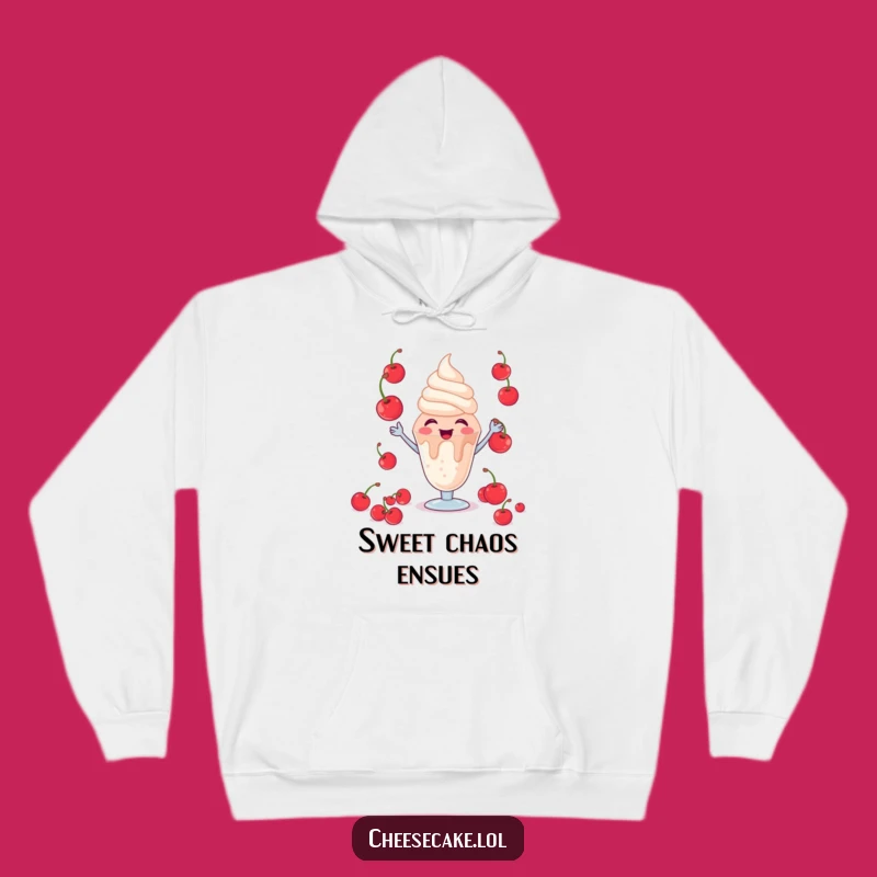 Funny Giggling Sundae Hoodie: Stay Cozy with a Juggling Cherry Character, Sweet Gift