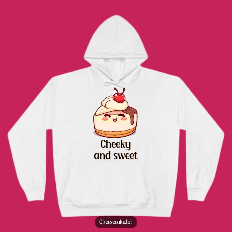 Funny Winking Cheesecake Hoodie: Cozy Comfort with Cheeky Dessert Fun