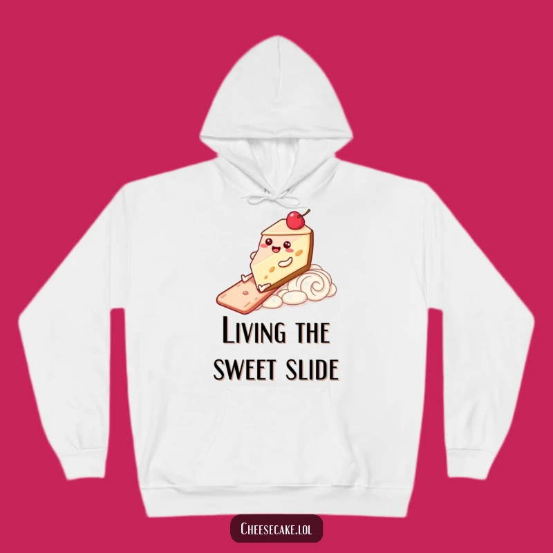 Funny Cozy Hoodie - Cheesecake Slide Character for Warm, Joyful Comfort