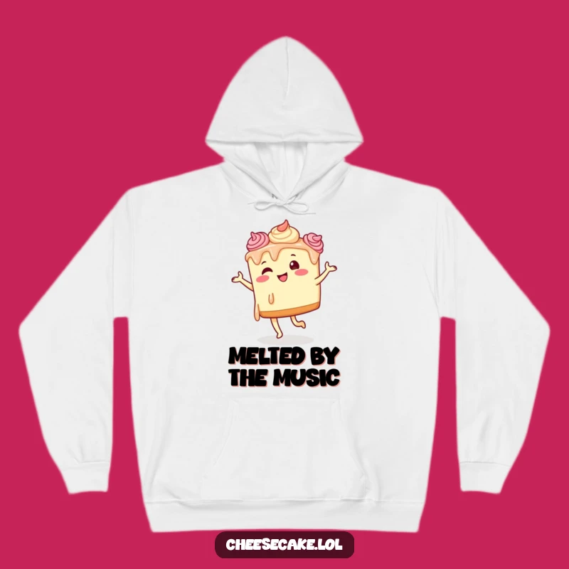 Funny Dancing Cheesecake Hoodie - Get Cozy with Dessert Disco Vibes