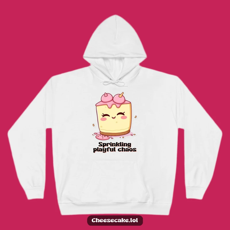 Funny Cheesecake Sprinkles Hoodie - Cozy Playful Dessert Sweatshirt