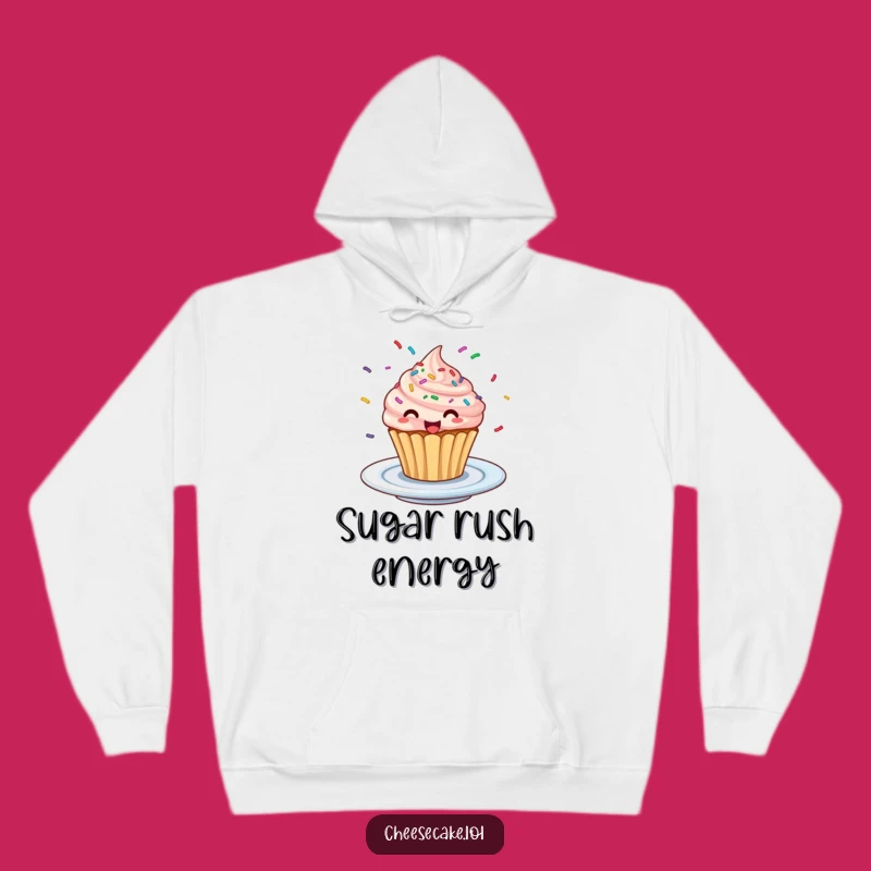 Funny Excited Cupcake Hoodie - Cozy Sprinkly Dancer Sweatshirt Gift