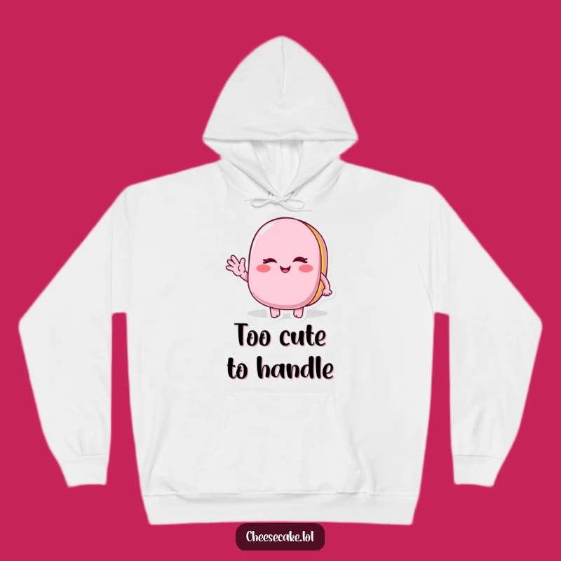 Funny Winking Macaroon Hoodie: Cozy Up with a Cheerful Wave Character, a Sweet Gift
