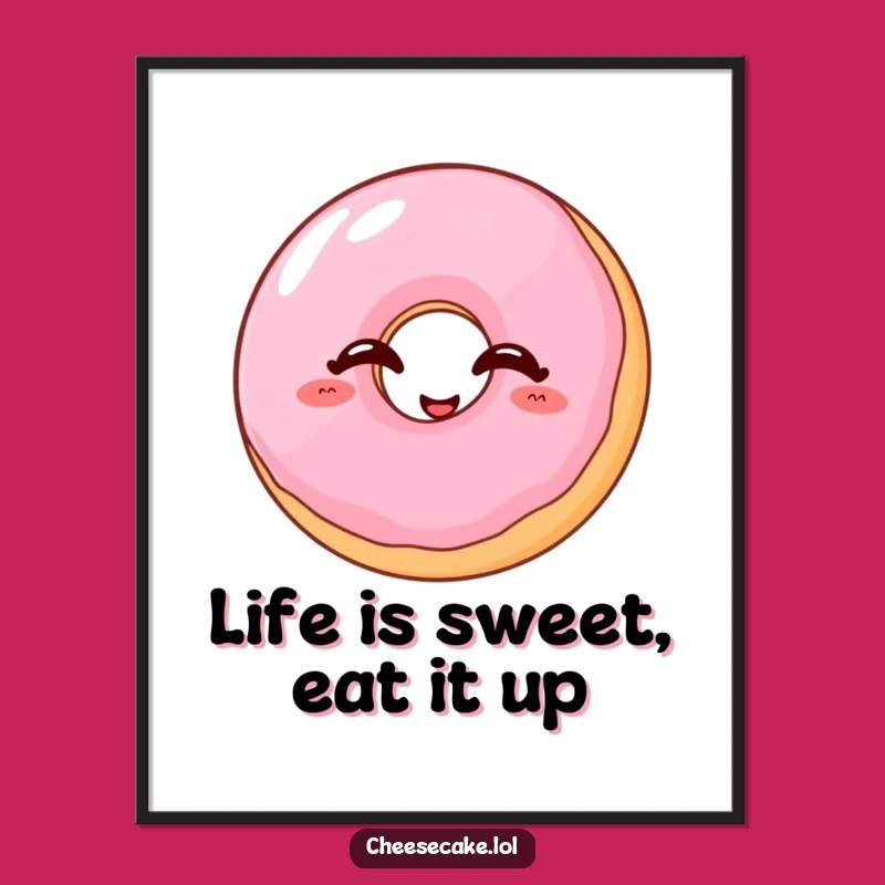 Free Printable Donut Wall Art: Giggling Jelly Donut Downloadable Decor