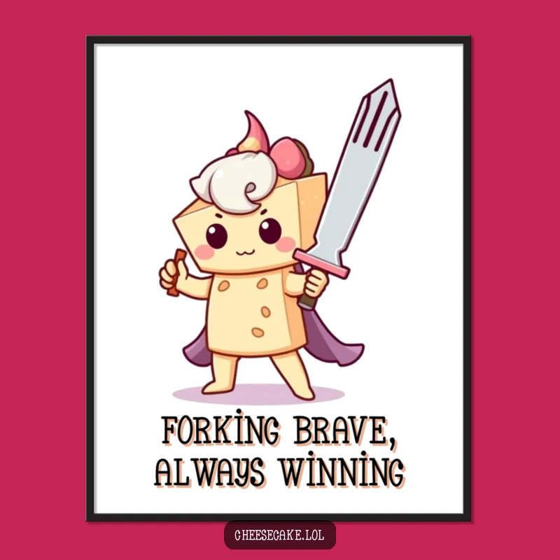 Free Printable Wall Art: Brave Cheesecake Fork Warrior Decor