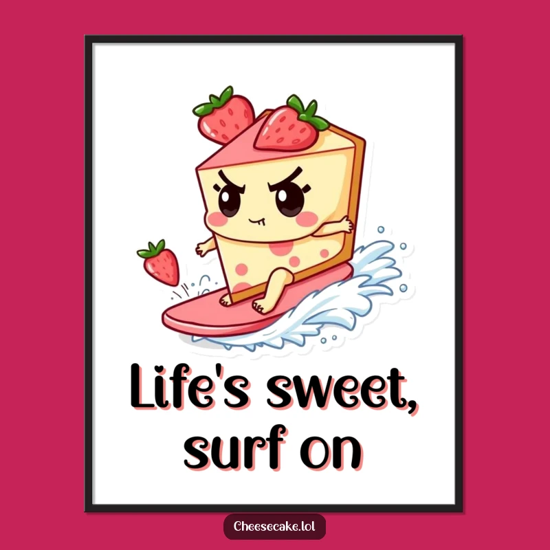 Free Printable Wall Art: Cheesecake Surfer, Extreme Fun Downloadable Decor