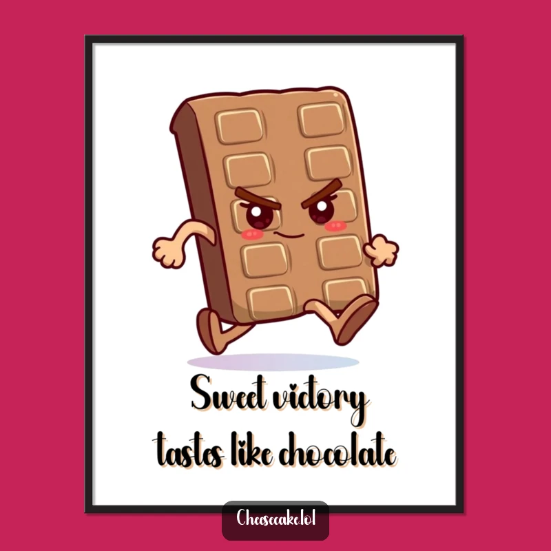Free Printable Wall Art: Determined Chocolate Bar for Motivation, Funny Decor
