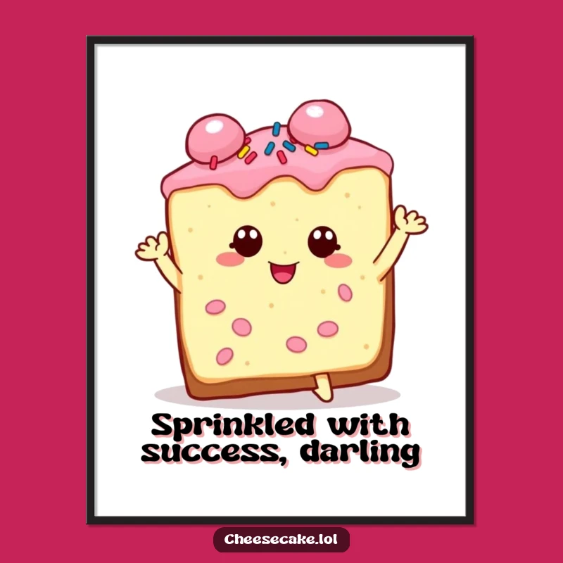 Free Printable Wall Art: Dramatic Cheesecake Sprinkle Pose - Funny Downloadable Decor