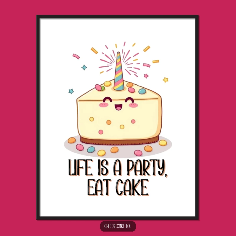 Funny Free Printable Wall Art: Candy Shower Cheesecake Celebration Downloadable Decor